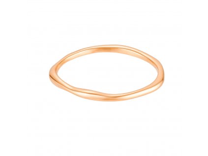 Stříbrný prsten VLNKA ROSE je pozlacený růžovým zlatem. OLIVIE.