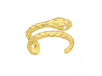 Stříbrná záušnice HAD GOLD na jedno ucho