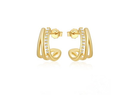 Stříbrné náušnice PŮLKRUHY GOLD jsou pozlacené 14K zlatem.