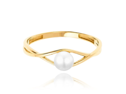 Zlatý prsten s přírodní perlou Au 585/1000