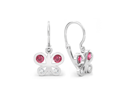 MOISS dětské náušnice z bílého zlata MOTÝL