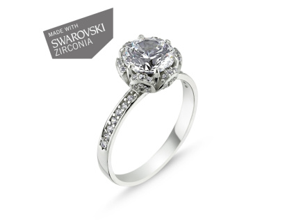 stříbrný zásnubní prsten Swarovski