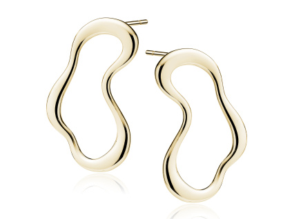 Velké stříbrné extravagantní náušnice GOLD jsou pozlacené 14K zlatem.