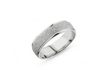 Snubní pískovaný stříbrný prsten
