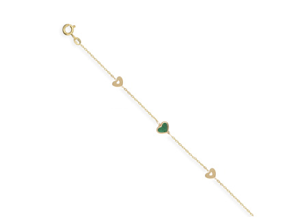 MOISS náramek ze žlutého zlata SRDCE