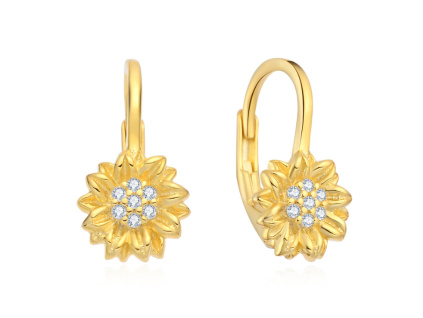 Dětské stříbrné náušnice SLUNEČNICE od Olivie.