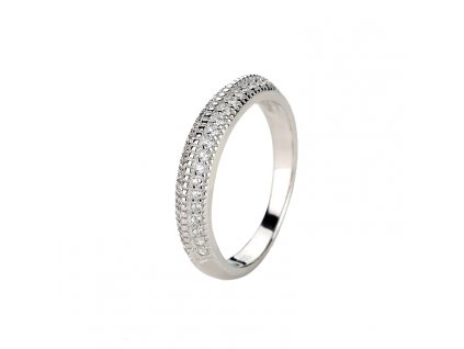Stříbrný prsten s čirými zirkony od Olivie