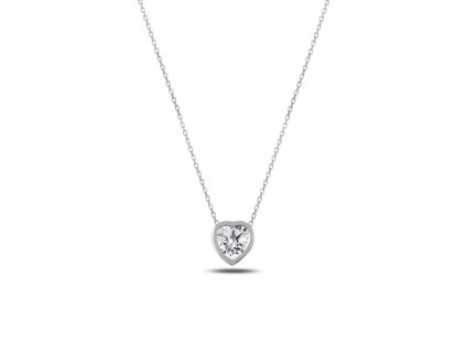 Stříbrný náhrdelník ZIRKONOVÉ SRDCE ze stříbrnictví OLIVIE. Nejkrásnější dárek z lásky pro ženu k Vánocům nebo Valentýnu.