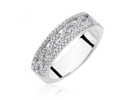 Stříbrný prsten se zirkony od OLIVIE