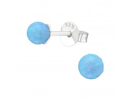 Stříbrné opálové kuličky modré OLIVIE