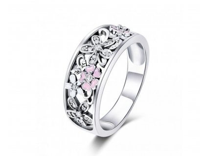 Stříbrný prsten TŘEŠŇOVÝ KVĚT