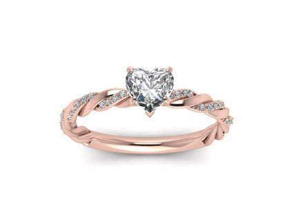 Růžově zlacený měděný stříbrný prsten se srdíčkem. Krásný dárek k Valentýnu, narozeninám nebo k Vánocům pro ženu, partnerku, manželku od OLIVIE.cz