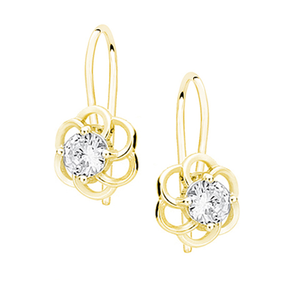 OLIVIE Stříbrné dětské náušnice GOLD 3287 Ag 925; ≤1,2 g.