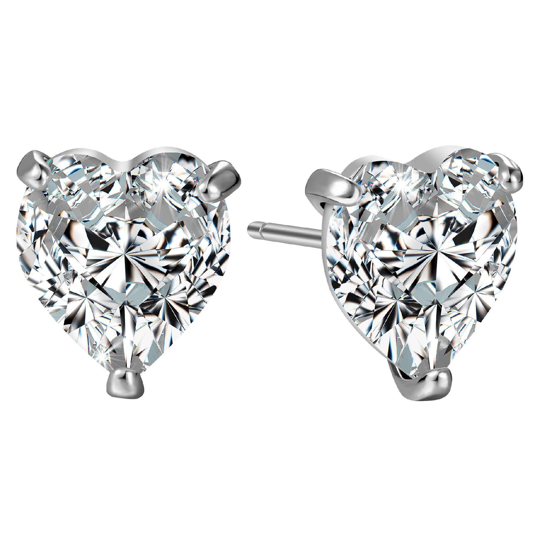 OLIVIE Stříbrné náušnice VELKÉ SRDCE SWAROVSKI 3512 Ag 925; ≤1,6 g.