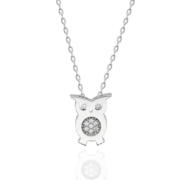 OLIVIE Stříbrný náhrdelník SOVA Swarovski 3518