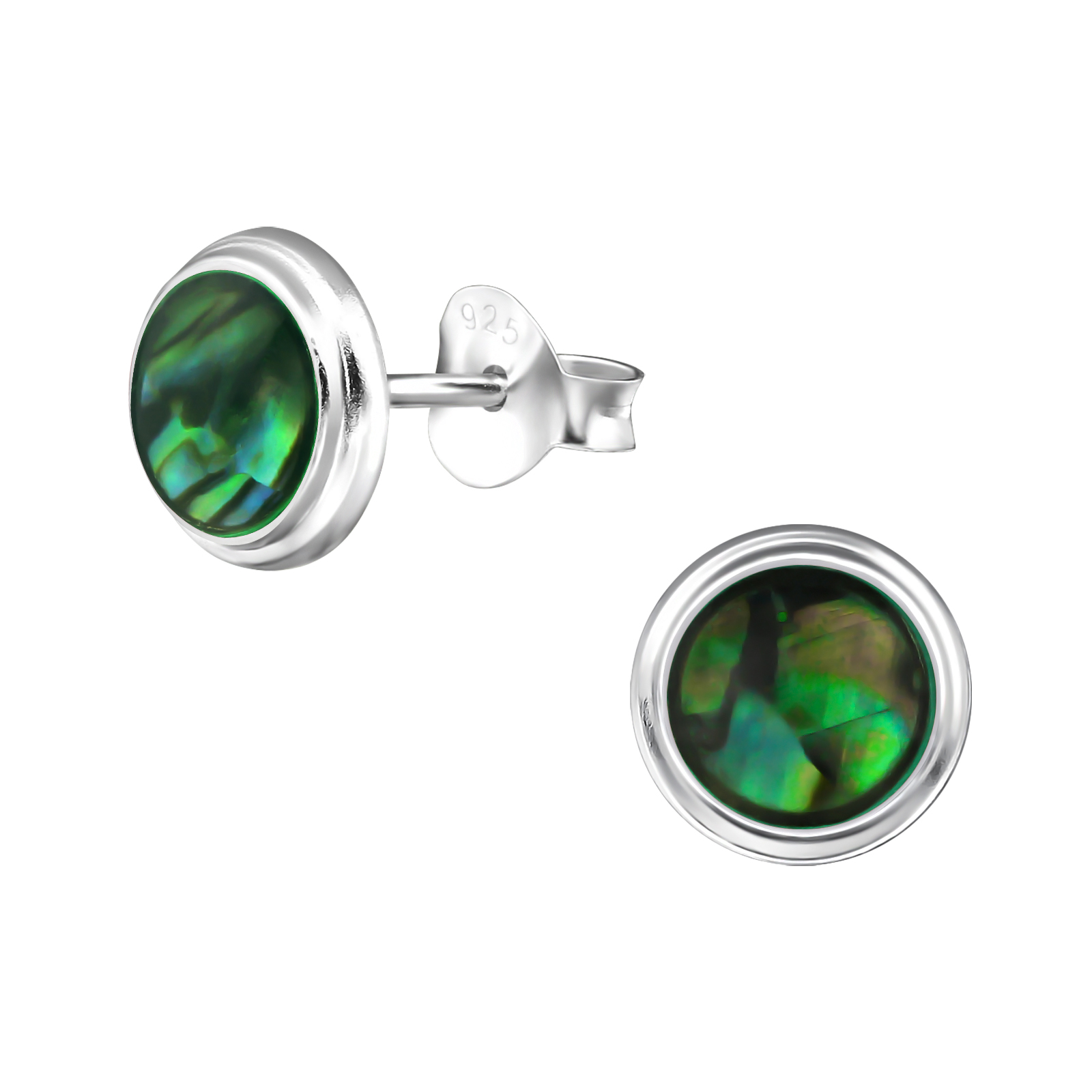 OLIVIE Stříbrné náušnice GREEN 3618 Ag 925; ≤0,65 g.
