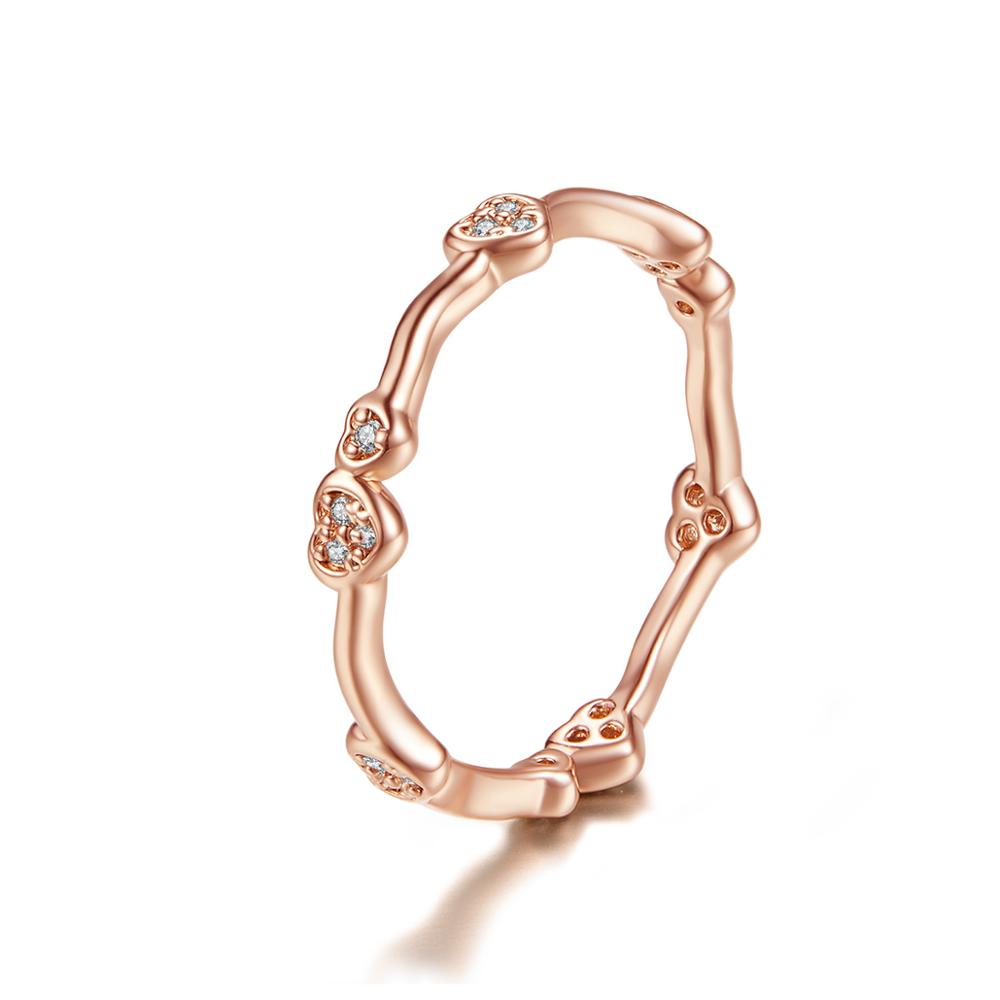 OLIVIE Stříbrný prsten SRDÍČKA ROSE 3782 Velikost prstenů: 8 (EU: 57-58) Ag 925; ≤1,3 g