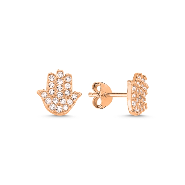 OLIVIE Stříbrné náušnice HAMSA ROSE 3864 Ag 925; ≤1,1 g.