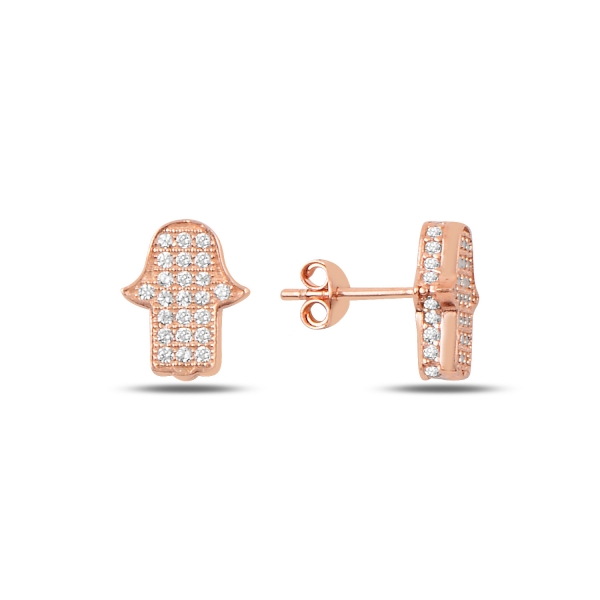 OLIVIE Stříbrné náušnice HAMSA ROSE 3874 Ag 925; ≤1,9 g.
