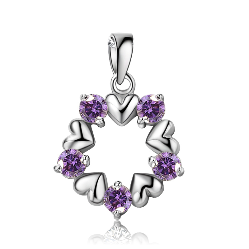OLIVIE Stříbrný srdíčkový přívěsek VIOLET 4147 Ag 925; ≤2 g.