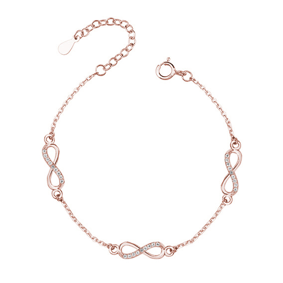 OLIVIE Stříbrný náramek NEKONEČNO ROSE 4183 Ag 925; ≤1,5 g.