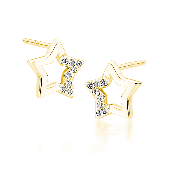 OLIVIE Stříbrné náušnice HVĚZDA GOLD 4219 Ag 925; ≤0,8 g.