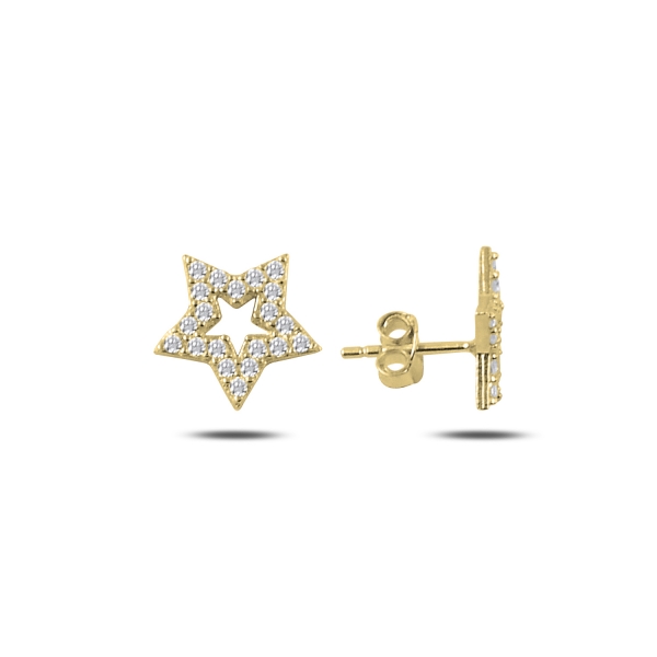 OLIVIE Stříbrné náušnice HVĚZDA GOLD 4293 Ag 925; ≤1,1 g.
