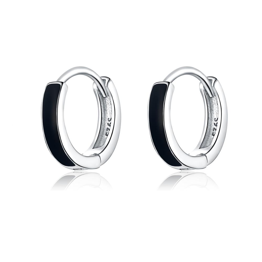 OLIVIE Stříbrné náušnice KROUŽKY BLACK 4318 Ag 925; ≤1,6 g.