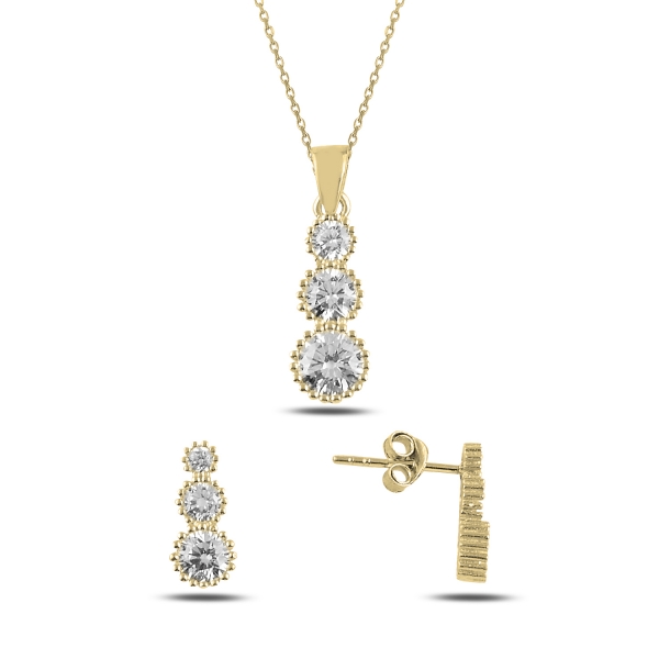 OLIVIE Stříbrná sada FROSTY GOLD 4394 Ag 925; ≤3,4 g.