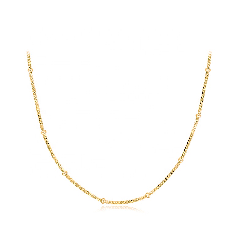 OLIVIE CHOKER GOLD kuličkový stříbrný řetízek 4598 Ag 925; ≤1,8 g.
