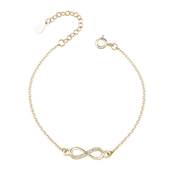 OLIVIE Stříbrný náramek NEKONEČNO GOLD 4650 Ag 925; ≤1 g.