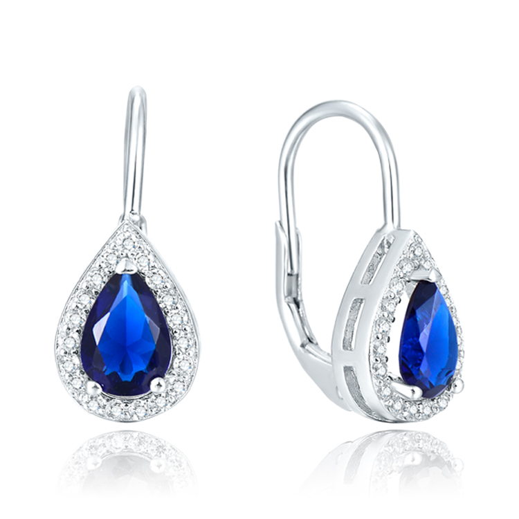 OLIVIE Stříbrné náušnice KAPKA BLUE 4849 Ag 925; ≤2,6 g.