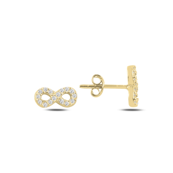 OLIVIE Stříbrné náušnice NEKONEČNO GOLD 4997 Ag 925; ≤1 g.