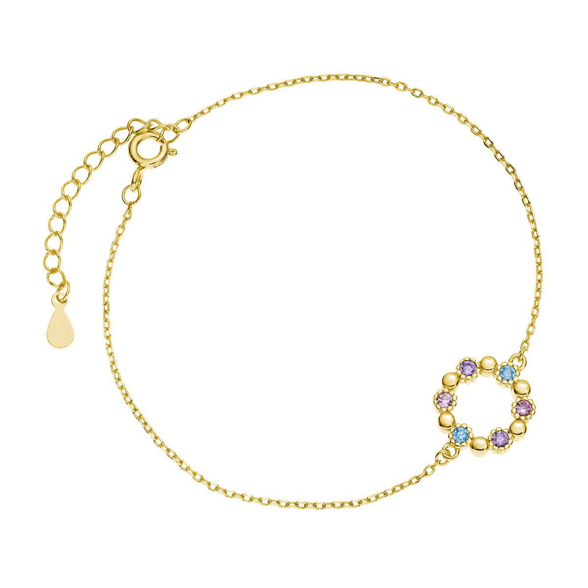 OLIVIE Stříbrný náramek KRUH GOLD 5206 Ag 925; ≤1,8 g.