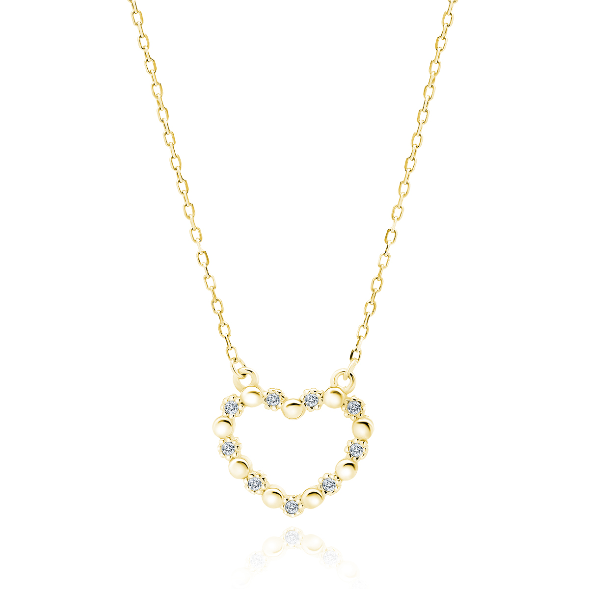 OLIVIE Stříbrný náhrdelník SRDCE GOLD 5209 Ag 925; ≤2 g.