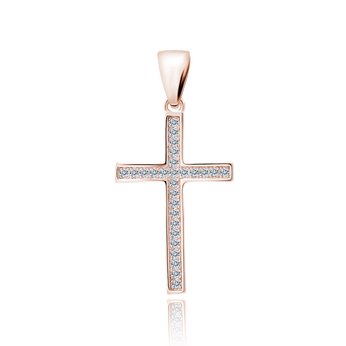 OLIVIE Stříbrný přívěsek KŘÍŽEK ROSE 5215 Ag 925; ≤1 g.
