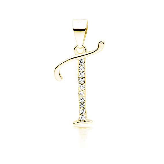OLIVIE PÍSMENO T stříbrný přívěsek GOLD 5323 Ag 925; ≤0,6 g.