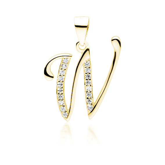 OLIVIE PÍSMENO W stříbrný přívěsek GOLD 5325 Ag 925; ≤1,3 g.