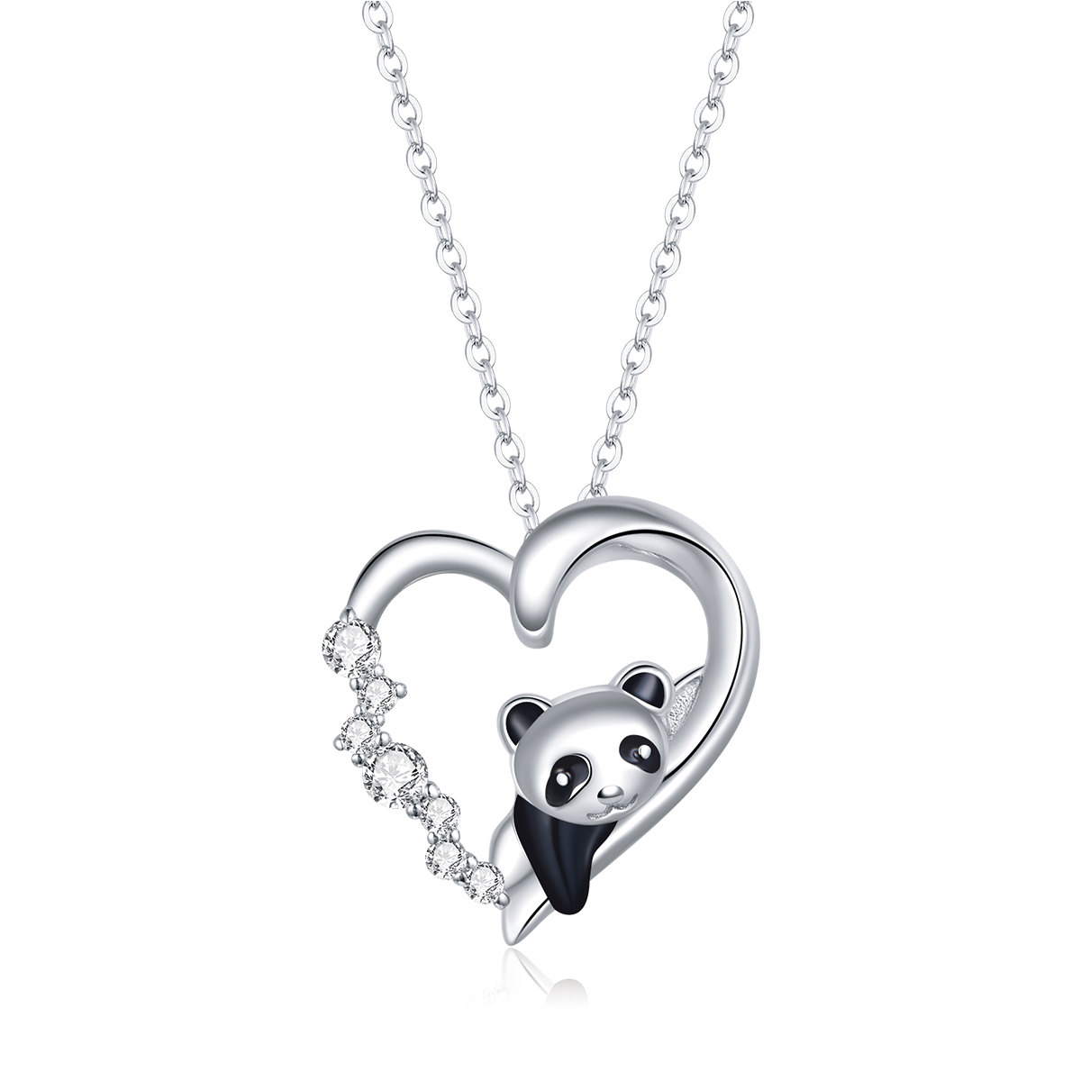 OLIVIE Stříbrný náhrdelník PANDA 5362 Ag 925; ≤3,2 g.