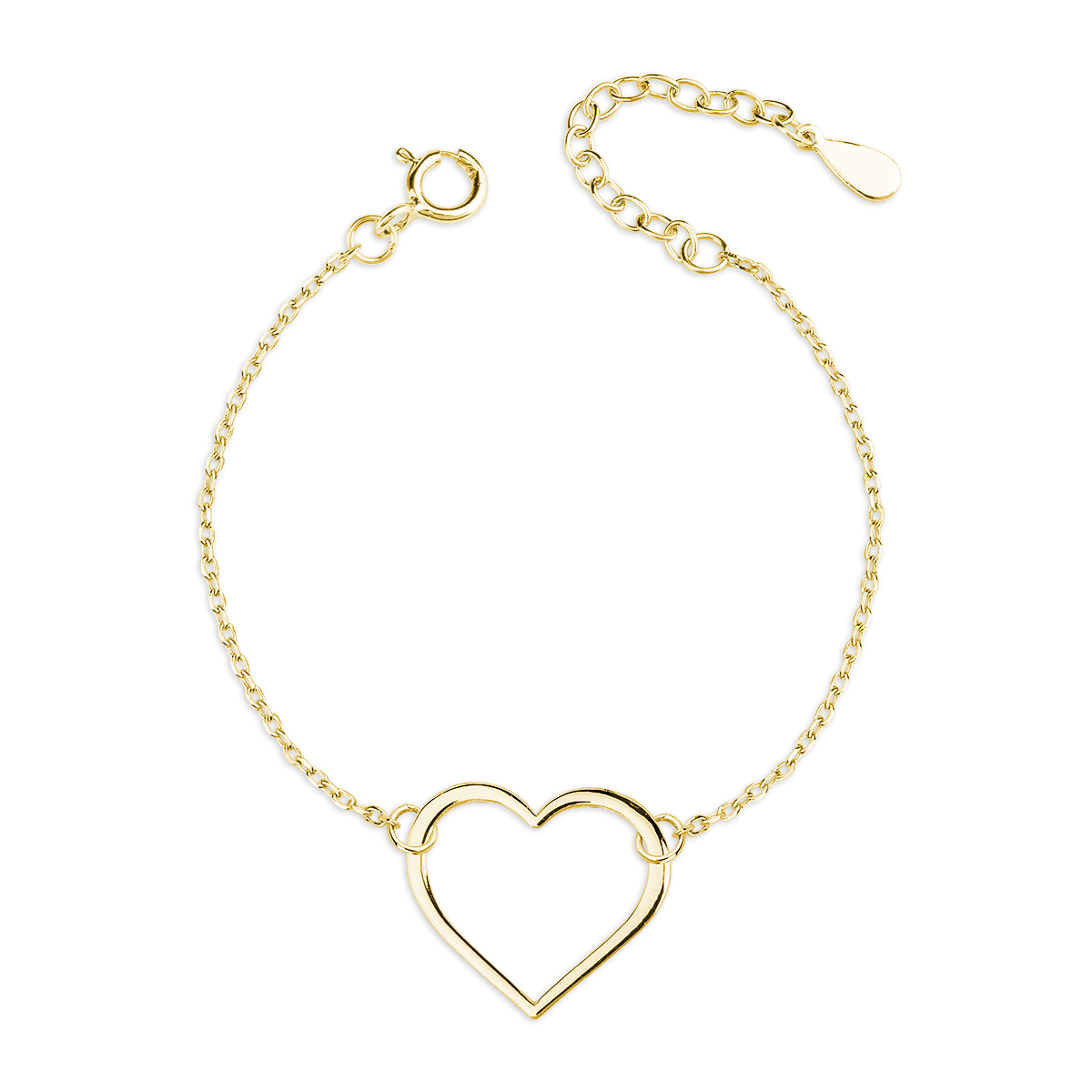 OLIVIE Stříbrný náramek SRDCE GOLD 5386 Ag 925; ≤1 g.