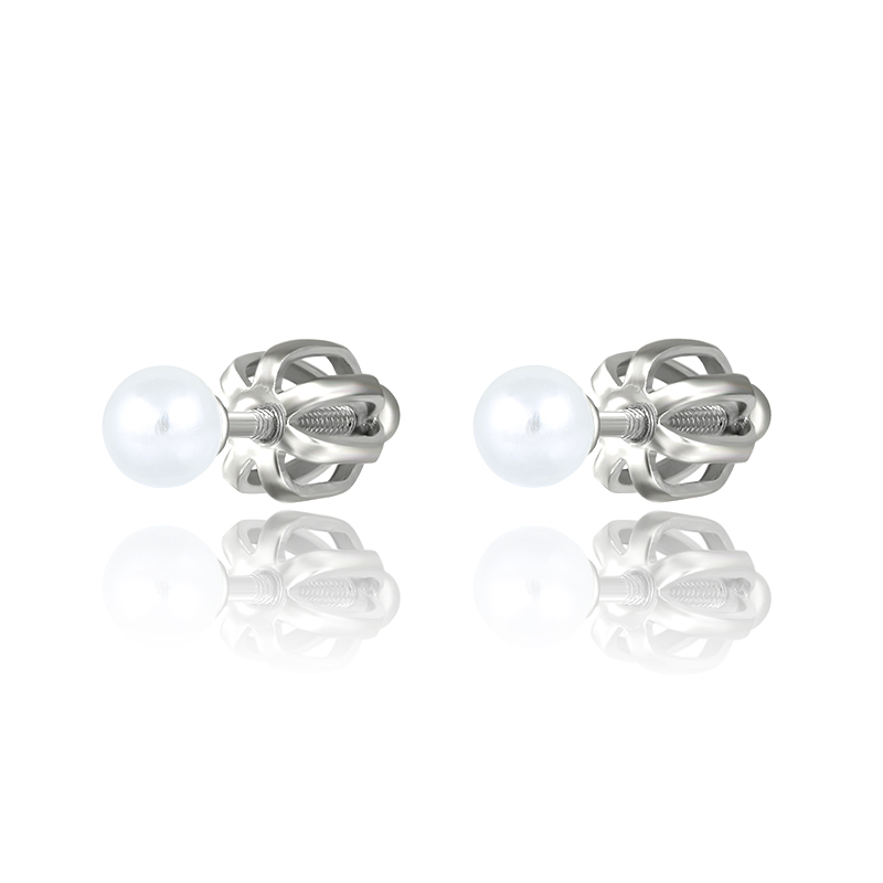 Olivie Stříbrné náušnice na šroubek 3mm SHELL PERLY 5410