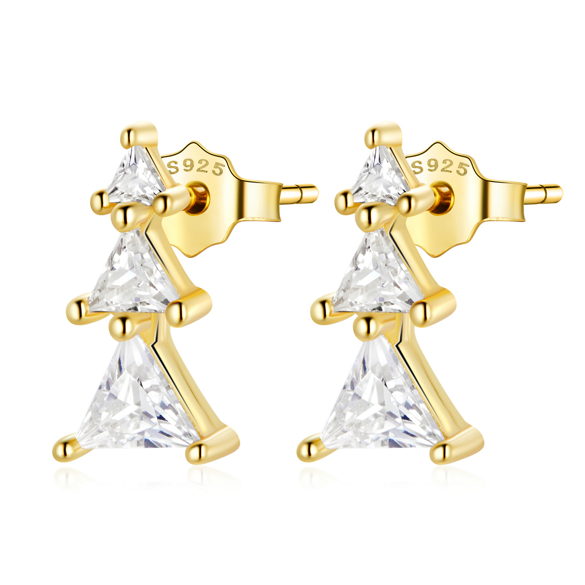 OLIVIE Stříbrné náušnice STROMEČEK GOLD 5485 Ag 925; ≤1 g.
