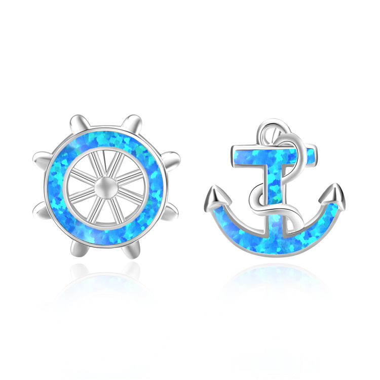 Olivie Stříbrné náušnice KOTVA & KORMIDLO 5603