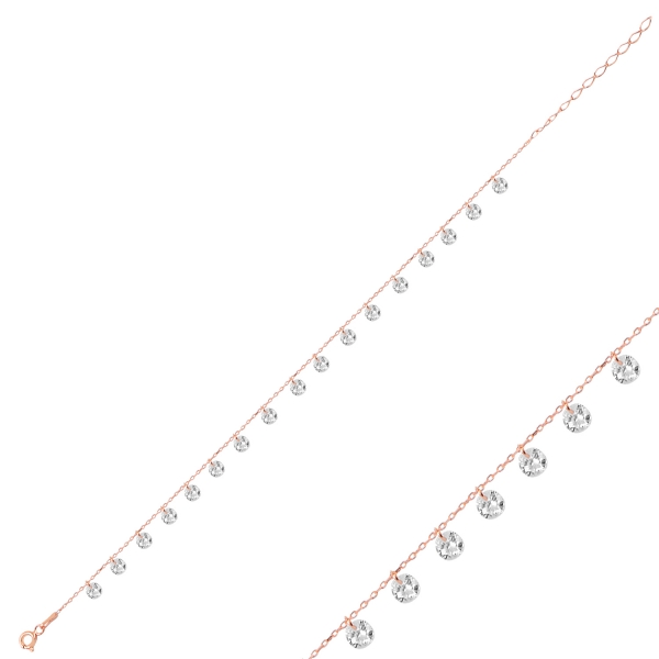 OLIVIE Stříbrný řetízek na nohu ROSE 5803 Ag 925; ≤2,8 g.