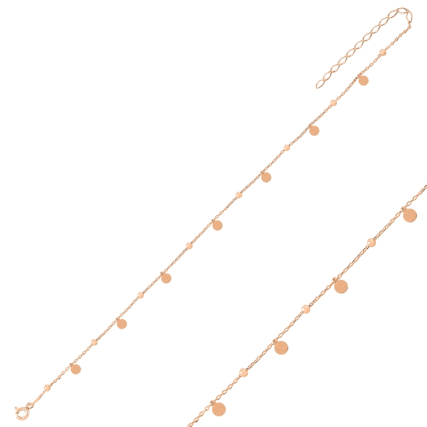 OLIVIE Stříbrný řetízek na nohu PENÍZKY ROSE 5807 Ag 925; ≤1,7 g.