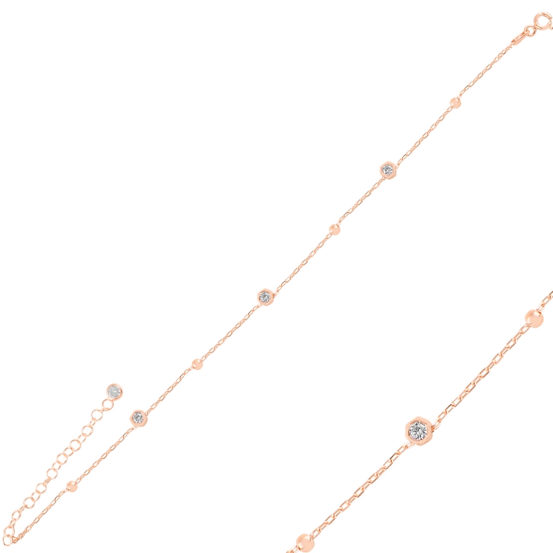 OLIVIE Stříbrný řetízek na nohu ROSE 5808 Ag 925; ≤2,4 g.