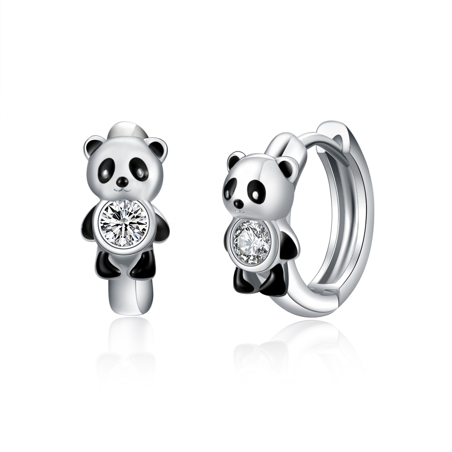OLIVIE Stříbrné náušnice PANDA 5881 Ag 925; ≤2,6 g.