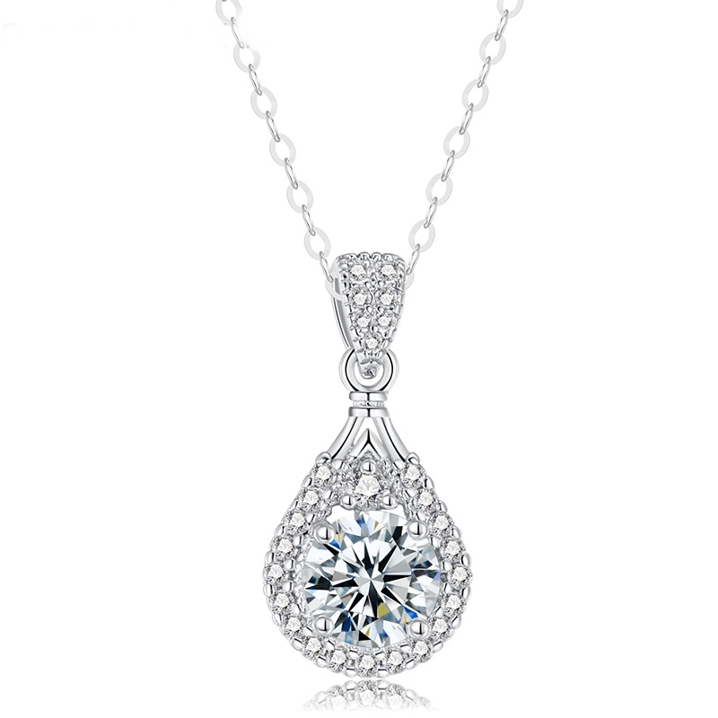 OLIVIE Stříbrný náhrdelník 1ct 6,5mm MOISSANITE 6094 Ag 925; ≤2,6 g.