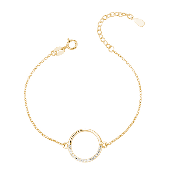 OLIVIE Stříbrný náramek KRUH GOLD 7020 Ag 925; ≤1,3 g.