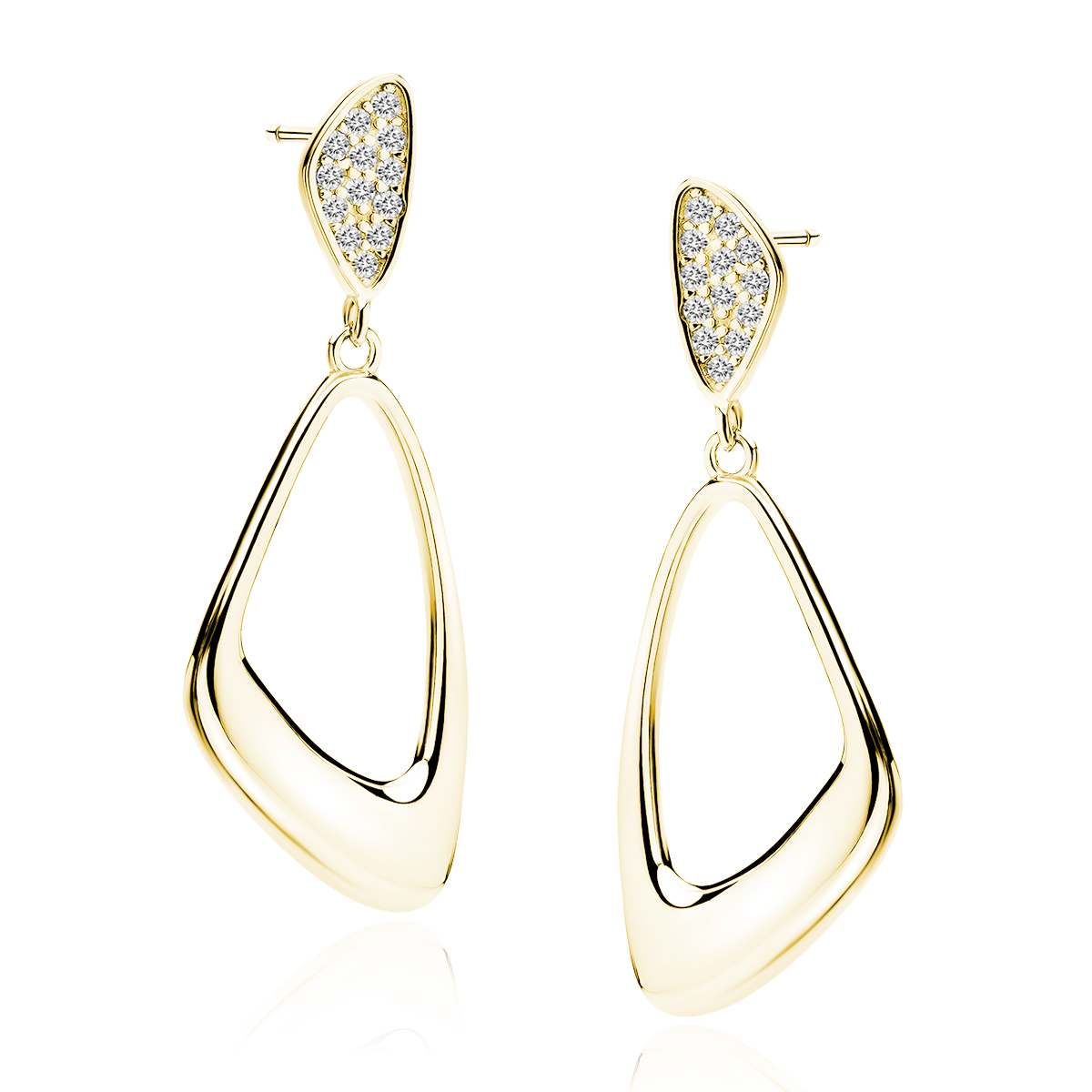 OLIVIE Stříbrné náušnice VALENTINA GOLD 7041 Ag 925; ≤2,7 g.